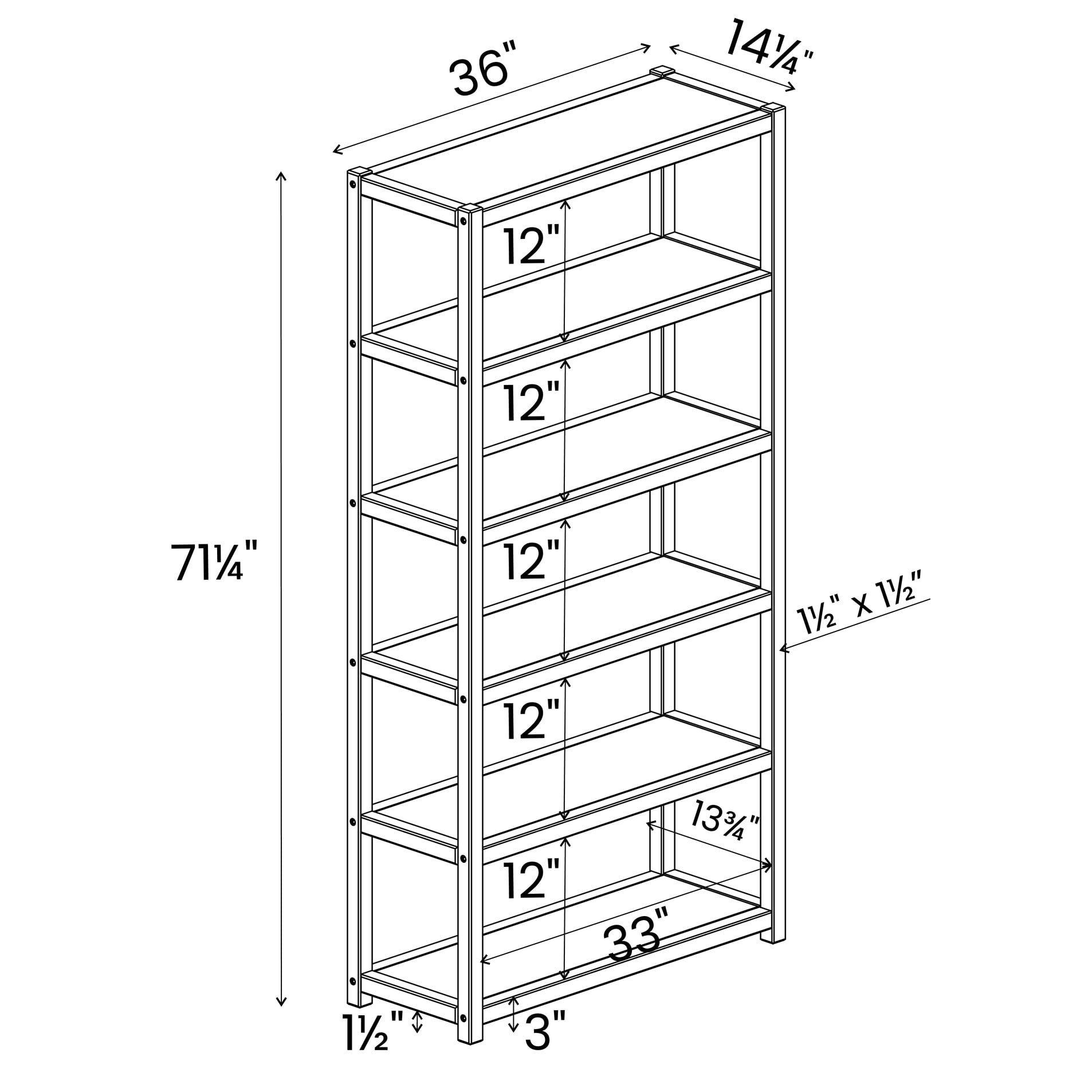 Greenport 72" Bookcase, Solid Wood with a Brushed White Finish