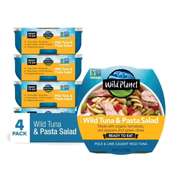 Wild Planet Wild Tuna Pasta Salad with Veggies, 5.6 oz (Pack of 4)