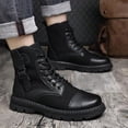 thumbnail image 5 of Men's High-Top Combat Boots - Premium Mixed Fabric & Faux Leather Upper, Non-Slip Rugged Outsole with Durable Construction | Perfect for Daily Wear, Outdoor Adventures, and Casual outings, 5 of 9