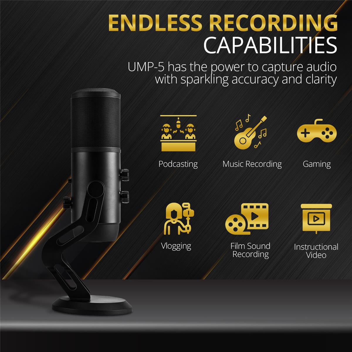 H&A UMP-5 Professional USB Multi-Pattern Condenser Microphone