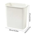 thumbnail image 3 of AuroraX Wall Mounted Kitchen Trash Can White 2.6 Gallon Garbage Can Stylish Plastic Contemporary Trash Bin for Compact Spaces, 3 of 6