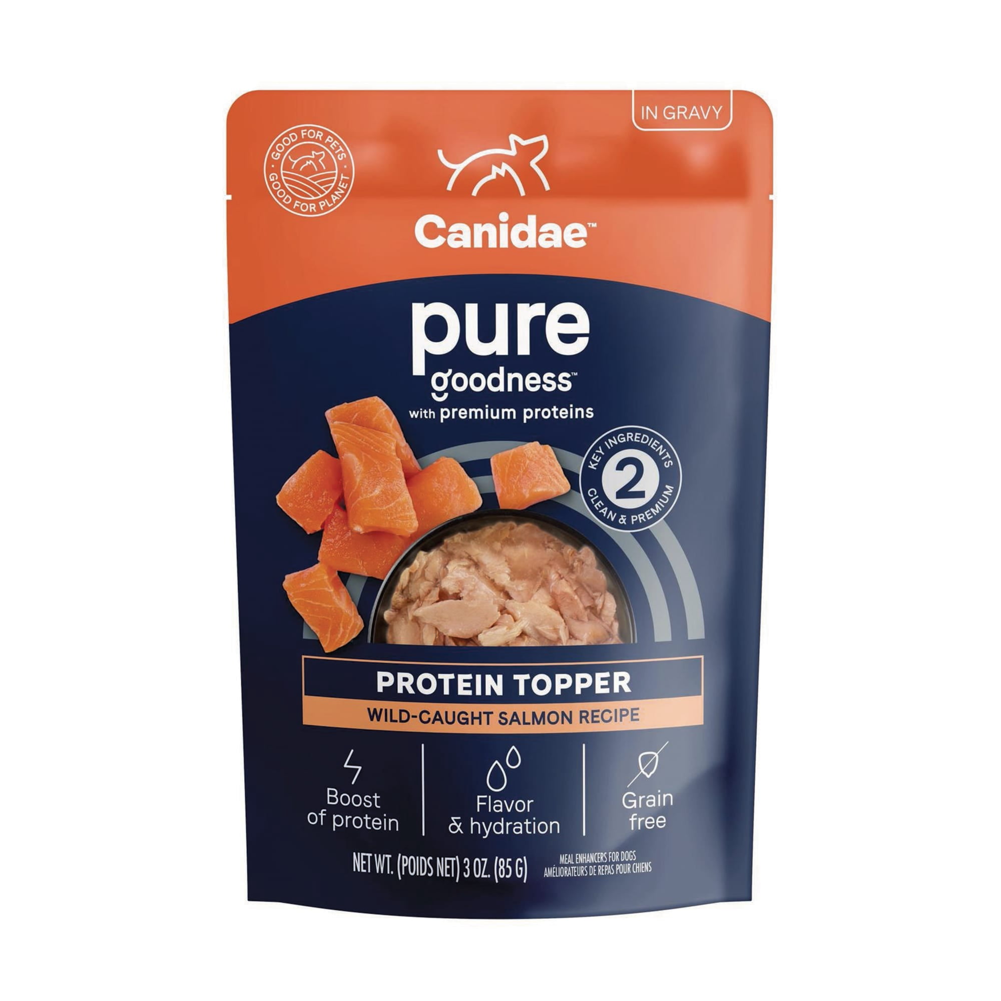 Canidae Pure Wild-Caught Salmon Recipe in Gravy Protein Topper Wet Dog Food, 3 oz., Case of 12
