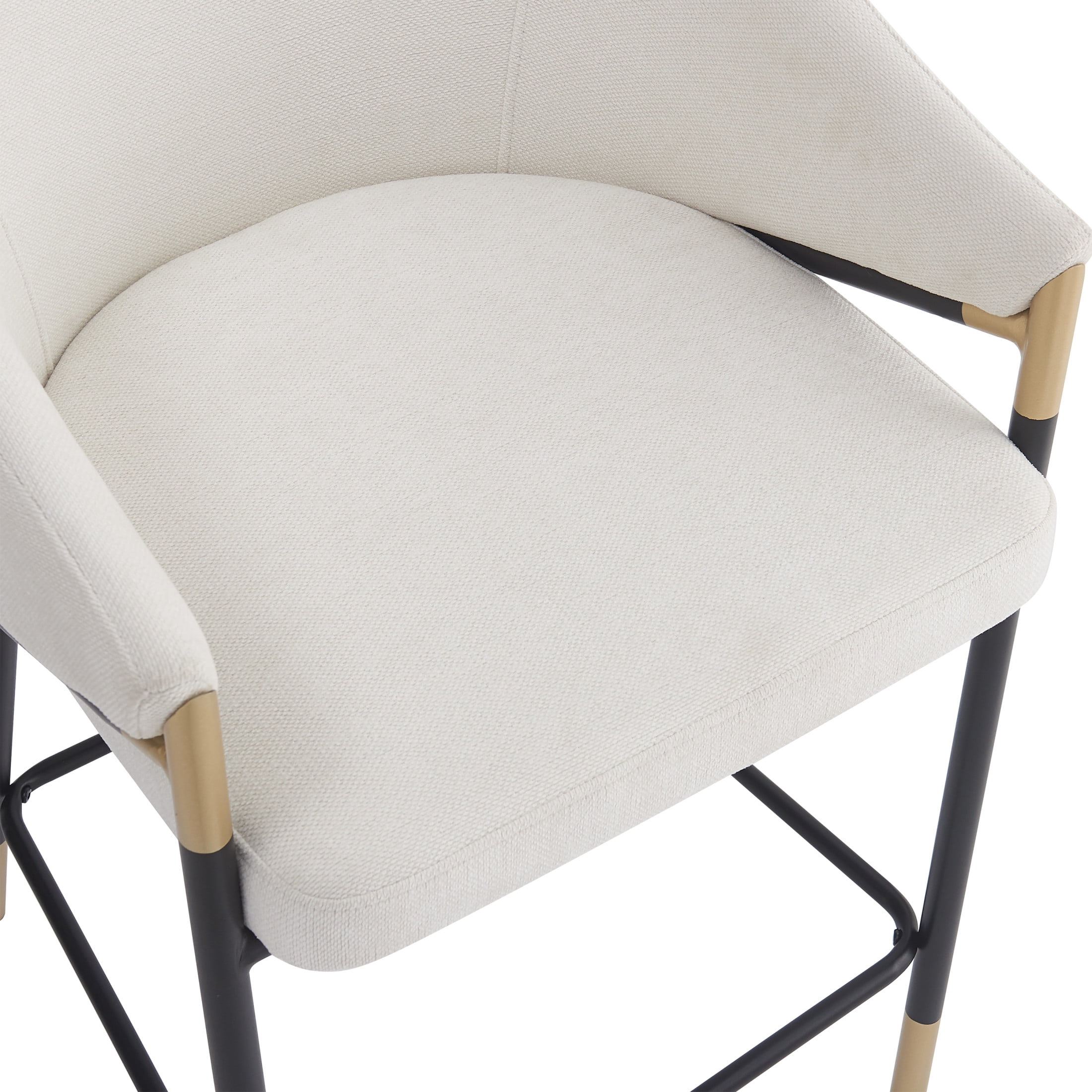 Christopher Knight Home Modern 26" Upholstered Count Height Bar Stool with Curved Armrests, Beige, Set of 2