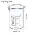 thumbnail image 2 of Uxcell 10ml Low Form Glass Beaker 3.3 Borosilicate Graduated Lab Measuring Cups 2 Pack, 2 of 6