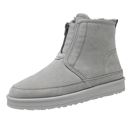 

NOKIO Men S Snow Hike High-Top Boots Fashion Winter Men Snow Boots Round Toe Flat Bottom Non Slip Waterproof Zipper Suede Plush For Warm And Comfortable Men S Cold-Resistant Winter Boots