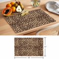thumbnail image 6 of Leopard Print Placemats Set&nbsp;of&nbsp;2 Animal Abstract Retro Heat Insulation Washable Place Mats, Rustic Non-Slip Table Mats for Dining Table Party Kitchen Decor,13x19 Inch, 6 of 9
