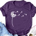 thumbnail image 4 of Puntoco Mujeres Casual Carta Impresión Mangas Cortas O-Cuello Camiseta Suelta Blusa tops Puntoco Puntoco-3302, 4 of 5