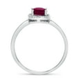 thumbnail image 5 of 10k White Gold Oval Rhodolite Garnet And Diamond Ring, 5 of 6