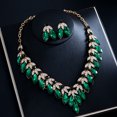 thumbnail image 5 of TAZAG luxury earrings necklace two-piece set full of diamonds fashion set chain bridal dress wedding banquet accessories, 5 of 5