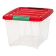 thumbnail image 7 of IRIS 19 Qt Stackable Holiday Plastic Storage Bins with Lids and Latching Buckles Clear Red 4 Pack, 7 of 7