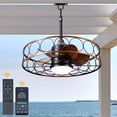 thumbnail image 3 of Bella Depot 23" Outdoor Ceiling Fan 6-Speed Reversible Caged Ceiling Fan with Dimmable Light and Remote Control, 3 of 16