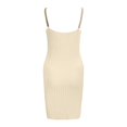 thumbnail image 5 of Sngxgn Women's Long Sleeve Ruched Bodycon Dress Square Neck Party Midi Dresses(Beige,XL), 5 of 5
