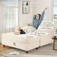 thumbnail image 2 of 60'' Oversized Chaise Lounge Chair Indoor, Multifunctional Sofa Bed with Storage Ottoman and Pillows, Upholstered Cloud Sofas Couches, Plush Chair Bed for Living Room, Bedroom, White, 2 of 8