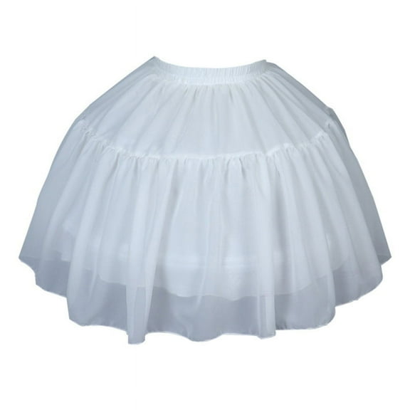 GENEMA Petticoat Crinoline White Hoop Skirt Victorian Costume Half Slips for Women