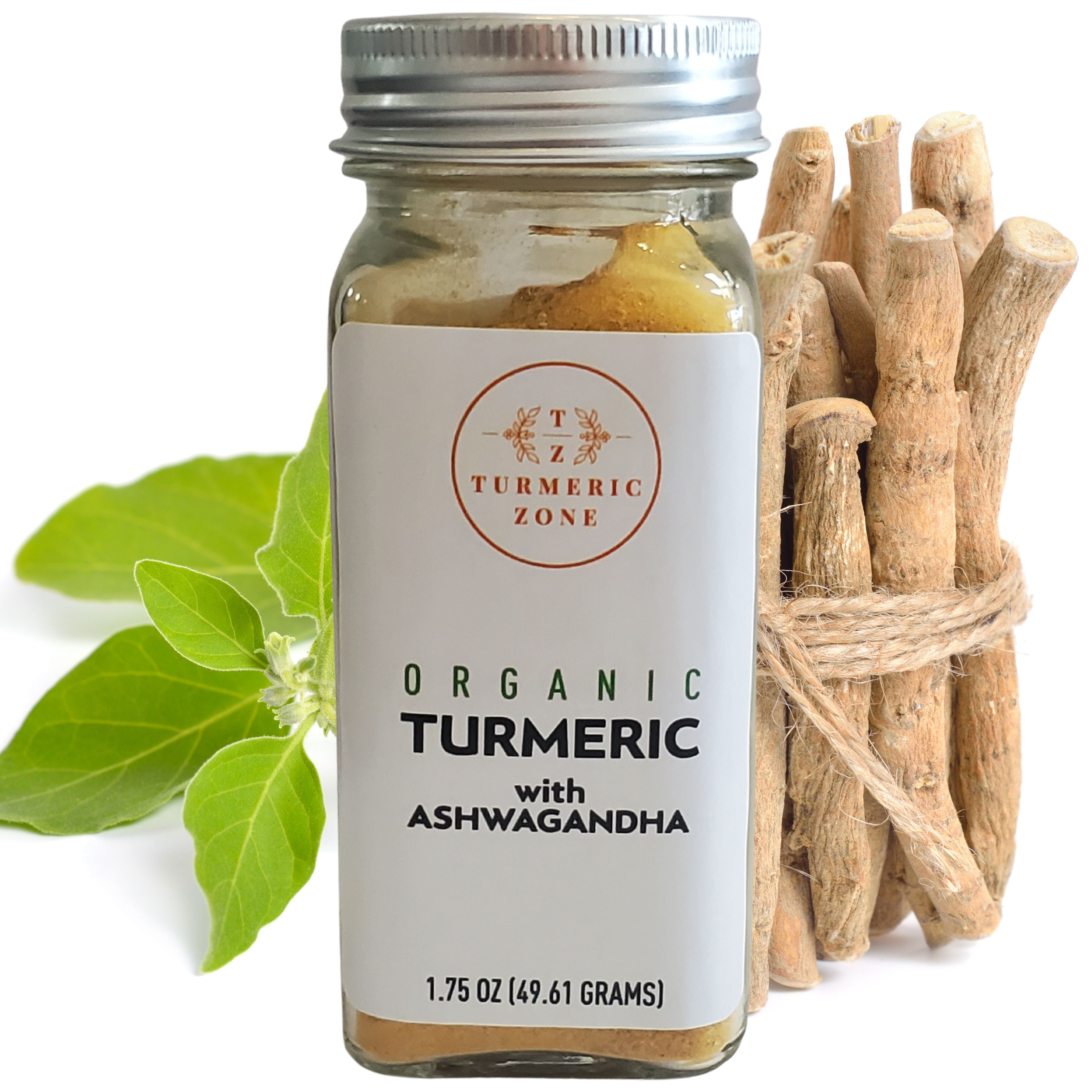 Turmeric Zone Organic Turmeric Ashwagandha Powder 1.75 oz Sprinkle in