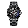 thumbnail image 2 of NovaStitch Men‘s Fashion Watch Car Wheel Dial Design Quartz Movement, Mens Wrist Watch with Stainless Steel Band, Casual Analog Watch for Men Daily Wear - Blue, 2 of 6