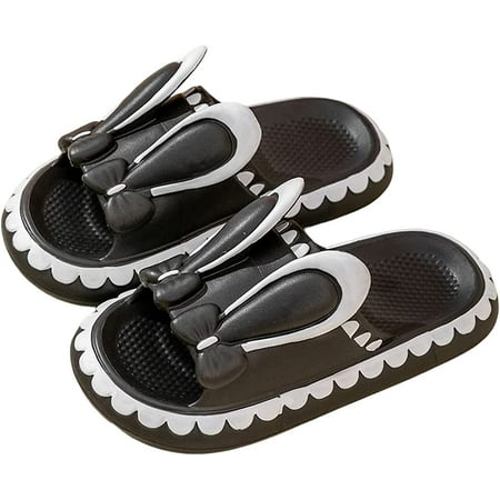 

Women Cute Bunny Cloud Cushioned Slippers Slides Novelty Comfy Non-slip Open Toe Kawaii Rabbit Cushion Thick Sole Slides