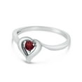 thumbnail image 3 of 10k White Gold Round Garnet Heart Ring, 3 of 8