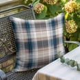 thumbnail image 5 of Vintage Plaid Throw Pillow Cover Brown Navy Plaid Texture Abstract Art Cotton Linen Cushion Cover Throw Pillow Case with Invisible Zipper for Couch Sofa Bed Chair Car 18x18 Inch, 5 of 9