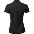 thumbnail image 3 of A2Y Women's Basic Casual Essentials 4-Button Junior-Fit PK Cotton Pique Polo Shirt Black M, 3 of 6