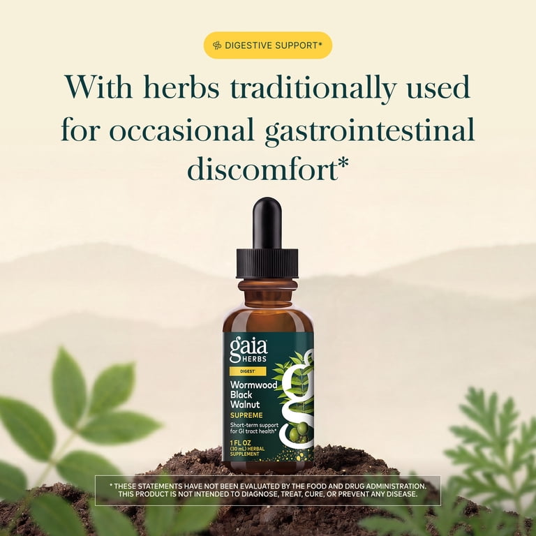 Gaia Herbs Wormwood Black Walnut Supreme Digestive Support, 1 fl