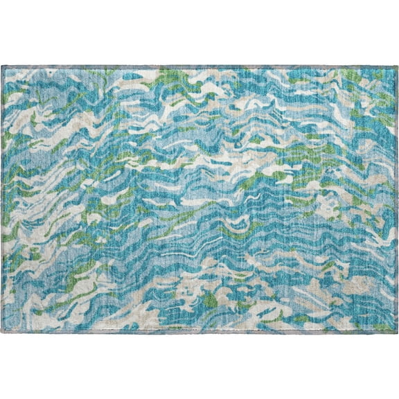 Dalyn Rugs Premium Machine Washable Mayfield AMF1038 Teal 1'8" x 2'6" Rug