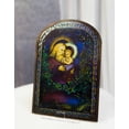 thumbnail image 2 of Louis Comfort Tiffany Christmas Eve Trinity Stained Glass Wall Or Desktop Plaque, 2 of 9