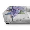thumbnail image 3 of Watercolor Soft Flannel Fleece Throw Blanket, Delicate Hydrangea Flowers Blooming Botanical Arrangement Wedding Inspired, Cozy Plush for Indoor and Outdoor Use, 60" x 80", Violet Blue, by Ambesonne, 3 of 6
