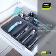 thumbnail image 7 of Interlocking Drawer Organizer - 8 Piece Set - BPA Free - Utensils, Flatware, Office, Personal Care, or Makeup Storage - Kitchen - Graphite Gray, 7 of 7