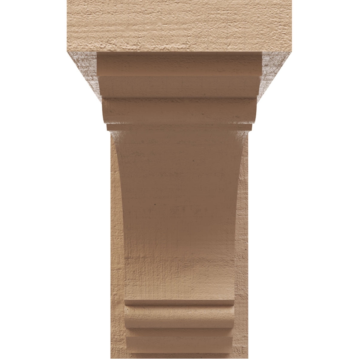 4"W x 12"D x 8"H Classic Warren Rough Cedar Woodgrain TimberThane Corbel, Primed Tan
