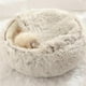 thumbnail image 5 of Cama de peluche para perros y gatos, suave, cálida y relajante, para dormir, cueva nido Café 40cm, 5 of 9