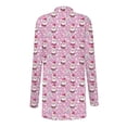 thumbnail image 4 of Kilaqueen Ugly Christmas Long Cardigans for Women Snowflake Santa Print Long Sleeve Lightweight Open Front Cardiagns Loose Fit Trendy Coat Outwear, 4 of 7