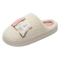 thumbnail image 5 of Fuzzy Slippers for Women Men Valentine's Day Funny Print Matching Slipper Platform Memory Foam Slip on House Shoes Light Pink 10, 5 of 5