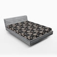 thumbnail image 2 of Ambesonne Sugar Skull Fitted Sheet, Talavera Mexican Print, King Size, Dark Blue Grey Umber, 2 of 5