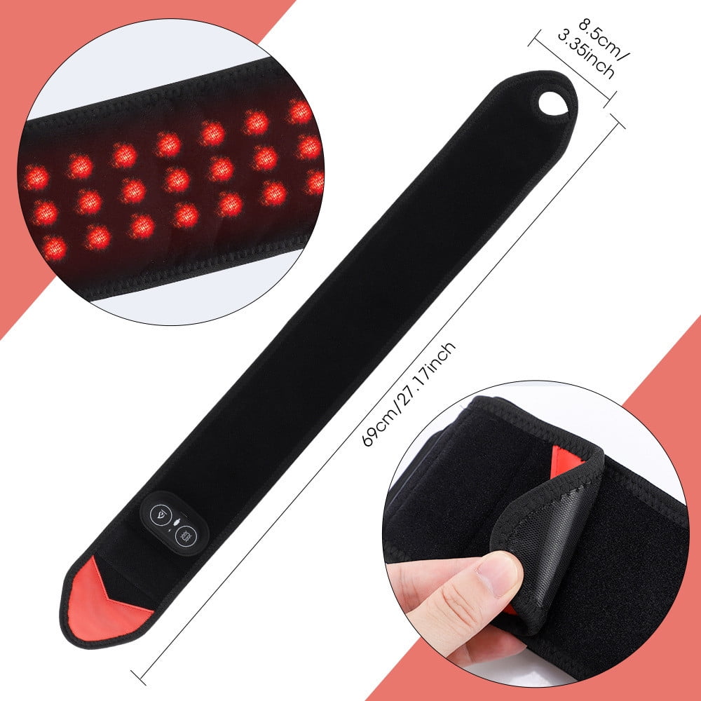 Infrared LED Heating Vibration Massage Wrist Strap, 36 Beads Red Light Therapy with Rechargeable Battery, Ergonomic for Wrist Muscle Relaxation