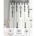 thumbnail image 6 of Black White Boho Sheer Curtains 63 Inch Length 2 Panels Set for Living Room/Bedroom, Vintage Ethnic Tribe Abstract Art Retro Kitchen Curtains Grommet Semi-Sheer Curtains Window Treatments 42"x63"x2, 6 of 7