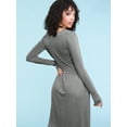 thumbnail image 4 of Made by Johnny Women's Comfy Casual Long Sleeve Flowy Dresses Loose Plain Dress with Pockets XXL HDG, 4 of 6