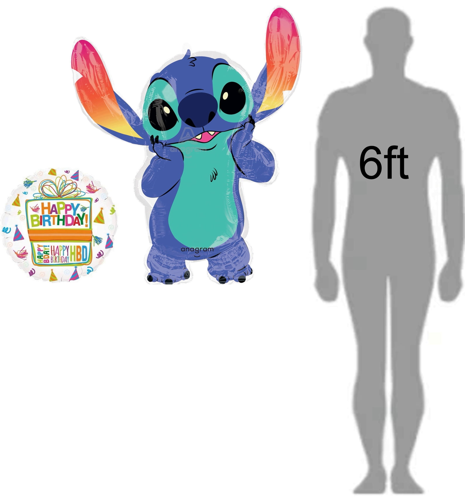 Anagram 33" Stitch Super Shape Foil Balloon 2ct