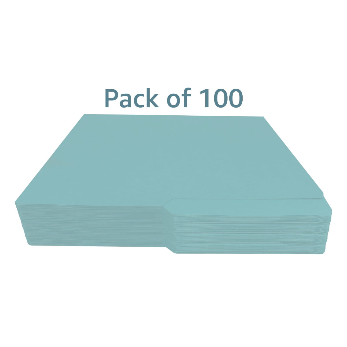 UOFFICE Letter Size 1/2 Cut Tab End Tab File Folders, 100 Count, 1 Pack, Blue