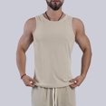 thumbnail image 5 of SSAAVKUY Deals Men's Tank Top Quick Dry Cotton Sleeveless Shirt Breathable Solid Lightweight Muscle Tank Tee Shirt Beige M, 5 of 6