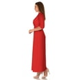 thumbnail image 3 of SR Women's Casual Wrap Floor Length Maxi Dress, 3X, Red, 3 of 5