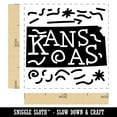 thumbnail image 2 of Kansas State with Text Swirls Self-Inking Rubber Stamp Ink Stamper - Brown Ink - Small 1 Inch, 2 of 7