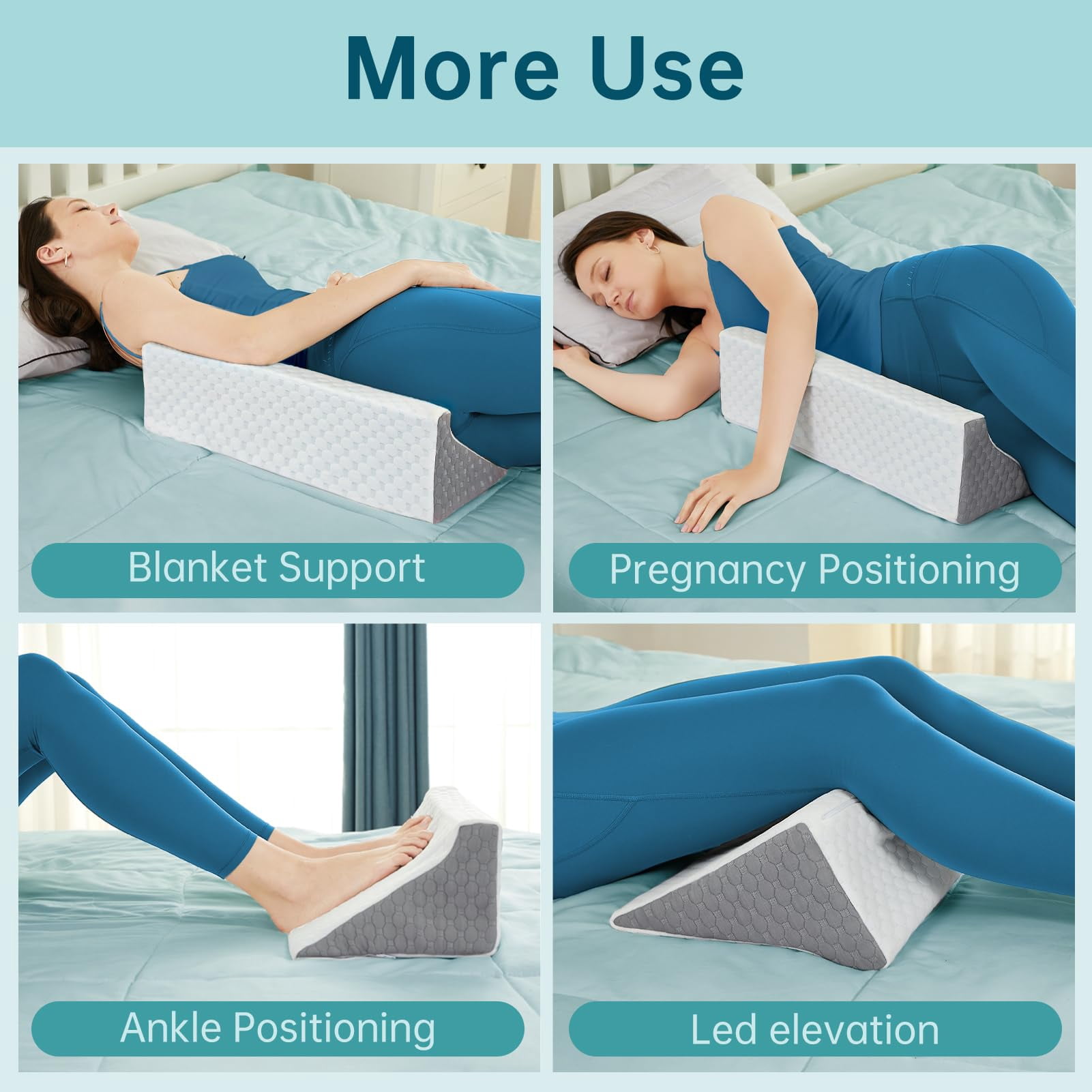 Wedge Pillow For Sleeping  Side Sleeper Body Positioners Preventing After Support Ankle Bed Sleepers
