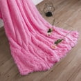 thumbnail image 4 of Homore Soft Fuzzy Faux Fur Throw Blanket, Decorative Shaggy Blanket for Couch Sofa Bed, 60" x 80" , Hot Pink, 4 of 9