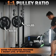 Mikolo Foldable Power Rack Cage,1000lbs Capacity Wall Mounted Squat Rack, Independent pulley system with Aluminum Pulleys , Space Saving Home Gym Equipment