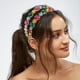 thumbnail image 2 of Diadema de cristal de imitación de cristal colorido de metal, diadema de diamantes de imitación, diadema de mujer, tono dorado, 2 of 7