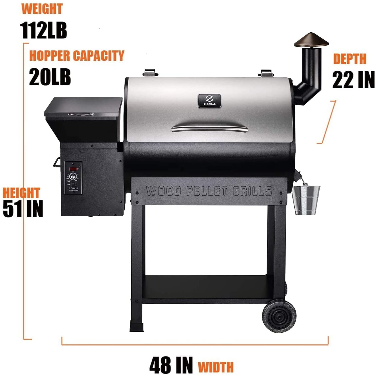 Z GRILLS ZPG10002B 1060 Wood Pellet Grill And Smoker, 44 OFF