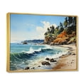 thumbnail image 2 of Designart "Coastal Giants Rocky Beach painting" Nautical & Beach Floater Framed Canvas Art Print, 2 of 7