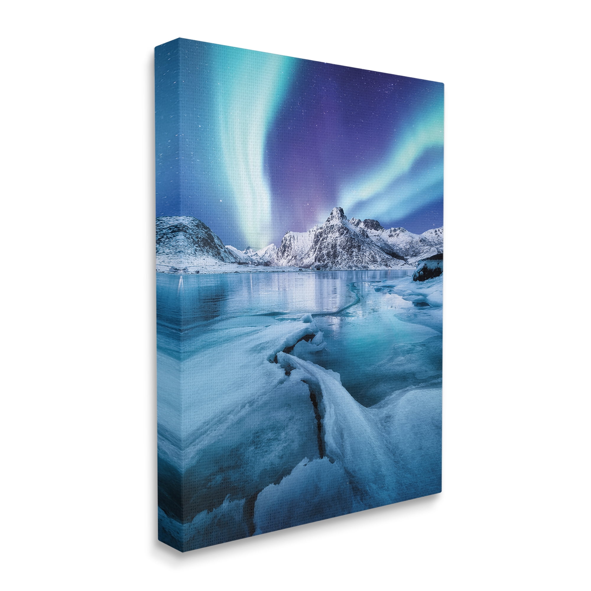 Stupell Industries Aurora Glaciers Photography Landscape Photography Gallery Wrapped Canvas Art Print Wall Art, 36 x 48