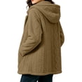 thumbnail image 6 of Perfectbot Women Sherpa Hooded Jacket, Long Sleeve Button Down Fleece Coat Fall Winter Warm Outerwear, 6 of 7